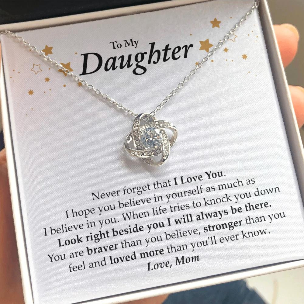 Perfect Gift For Daughter I Hope You Believe In Yourself Love Knot Necklace
