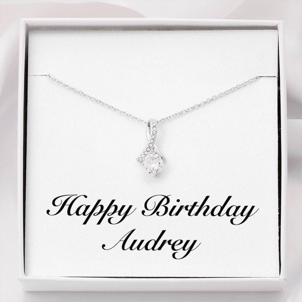 Personalized Birthday Gift For Person Named Audrey Alluring Beauty Necklace
