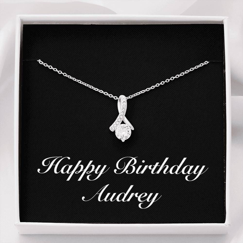 Personalized Birthday Gift For Person Named Audrey Silver Alluring Beauty Necklace