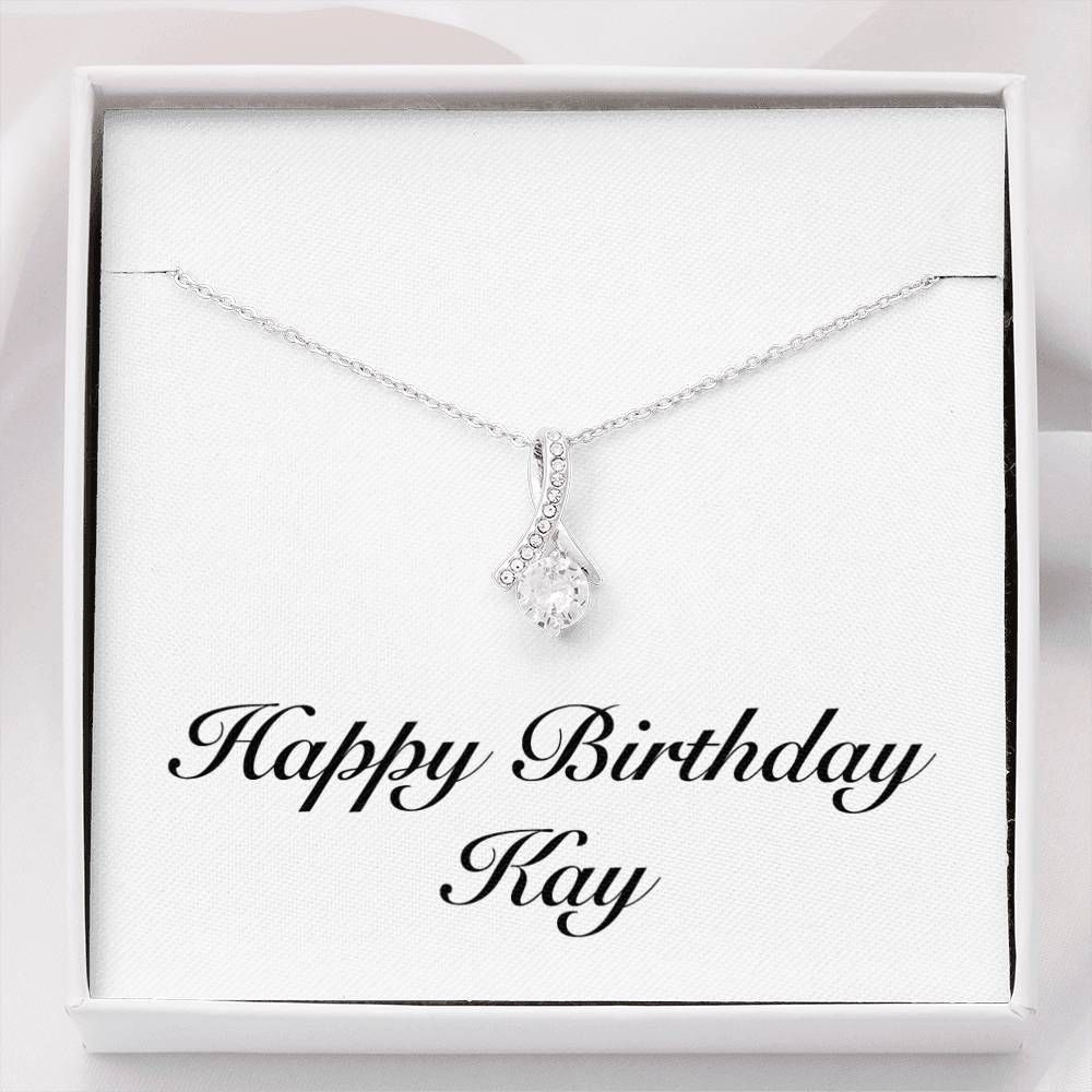 Personalized Birthday Gift For Person Named  Kay Alluring Beauty Necklace