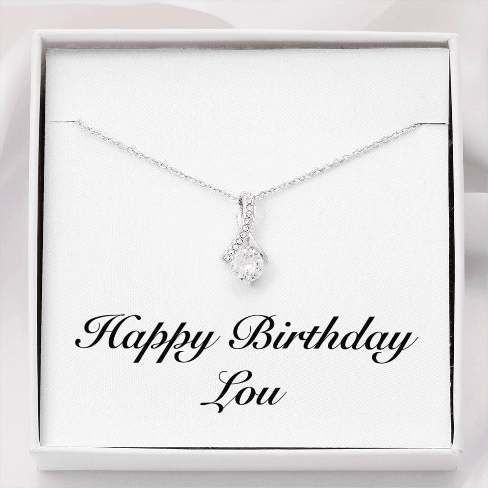 Personalized Birthday Gift For Person Named Lou Alluring Beauty Necklace