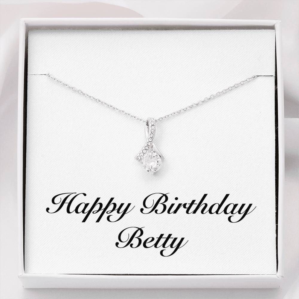 Personalized Birthday Gift For Women Name Betty Silver Alluring Beauty Necklace