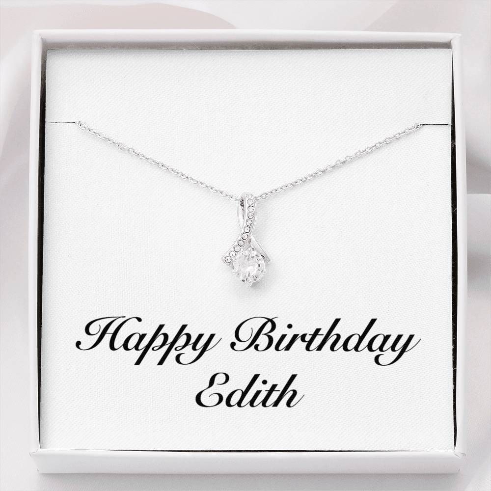 Personalized Birthday Gift For Women Name Edith Silver Alluring Beauty Necklace