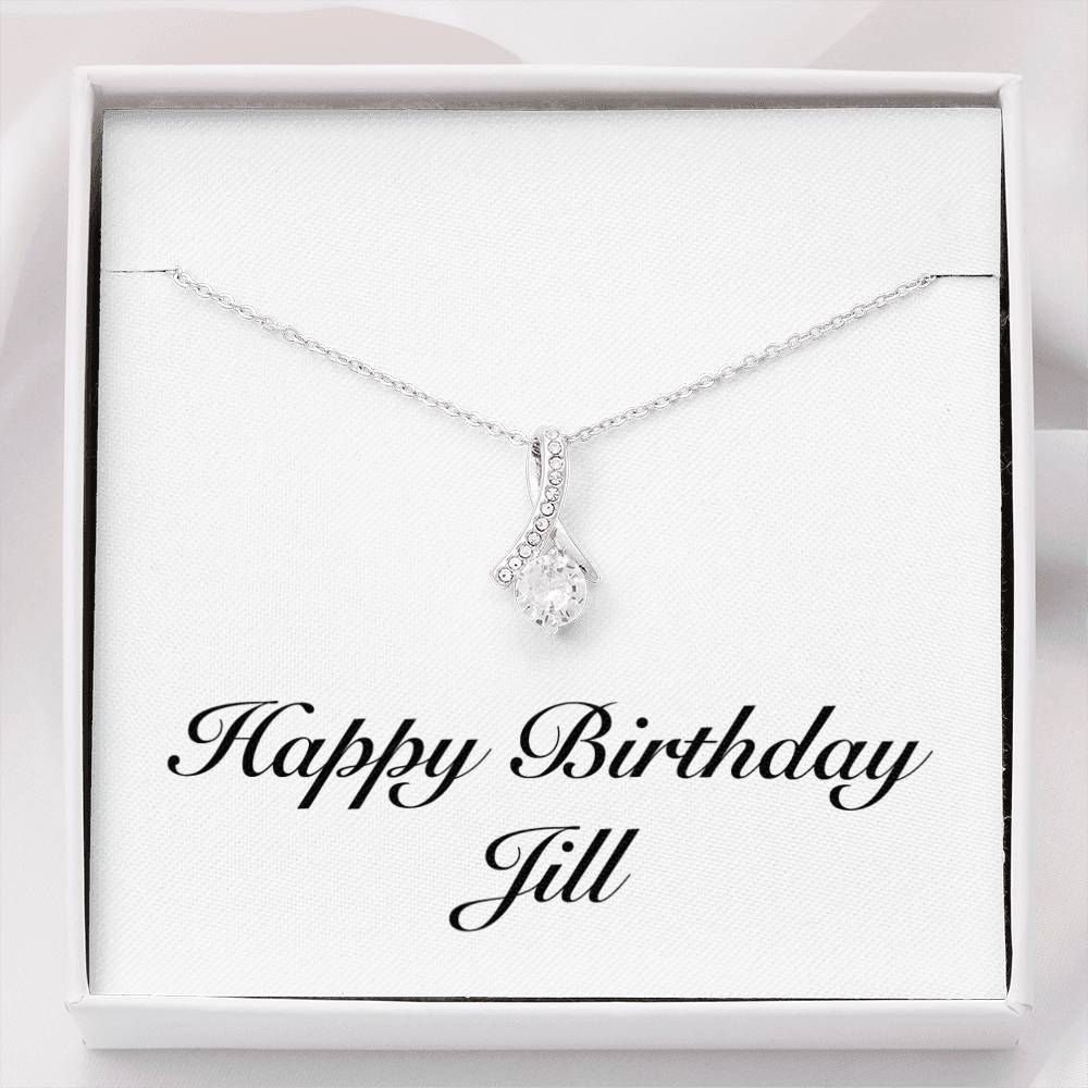 Personalized Birthday Gift For Women Name Jill Silver Alluring Beauty Necklace