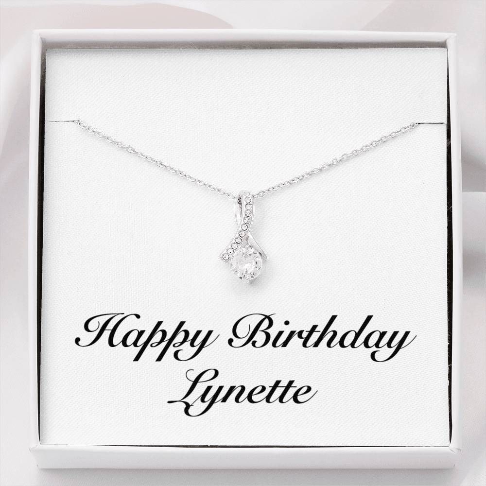 Personalized Birthday Gift For Women Name Lynette Silver Alluring Beauty Necklace