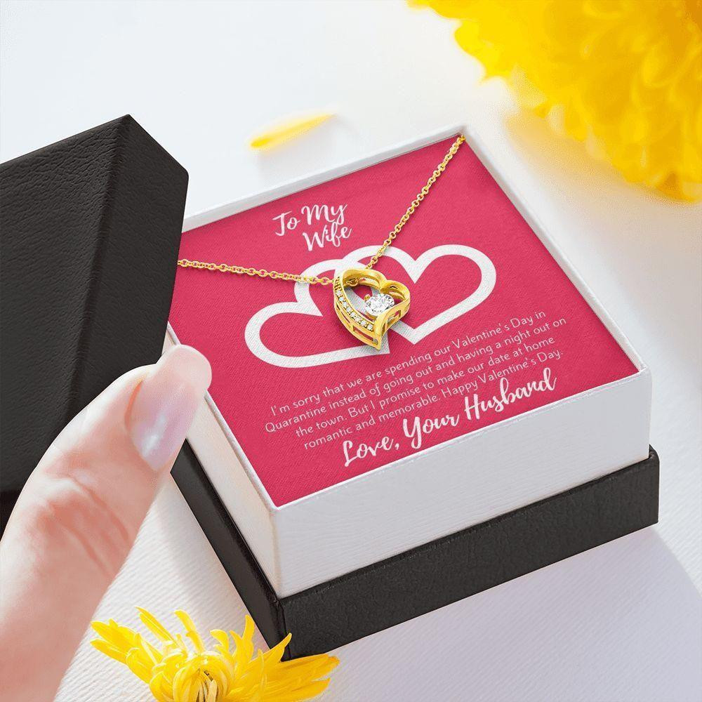 Pink Message Card Happy Valentine's Day Gift For Wife Forever Love Necklace