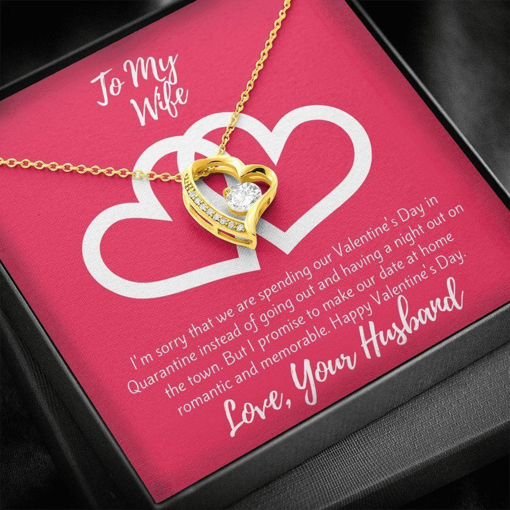 Pink Message Card Happy Valentine's Day Gift For Wife Forever Love Necklace