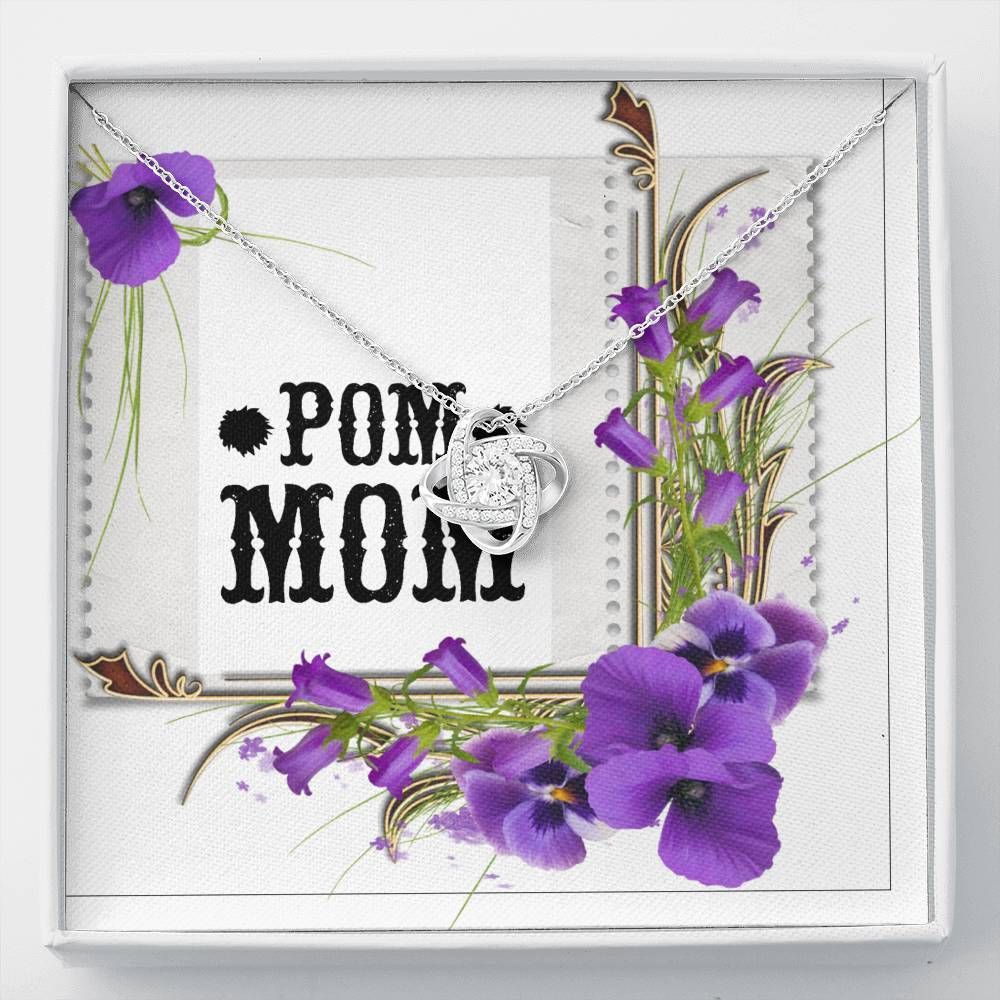 Pom Mom Orchid Flowers Giving Mom Love Knot Necklace