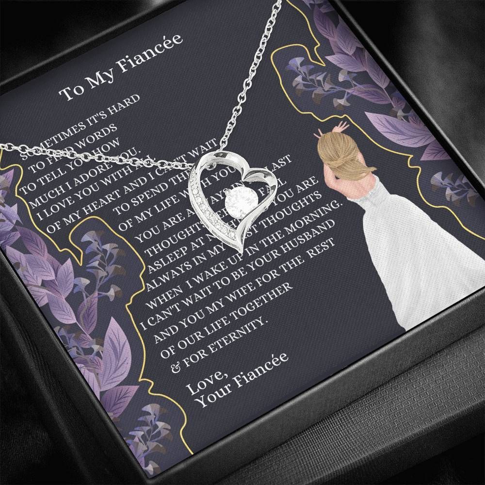 Pre-Wedding Gift For Fiancee You're Always My Last Thoughts 14K White Gold Forever Love Necklace