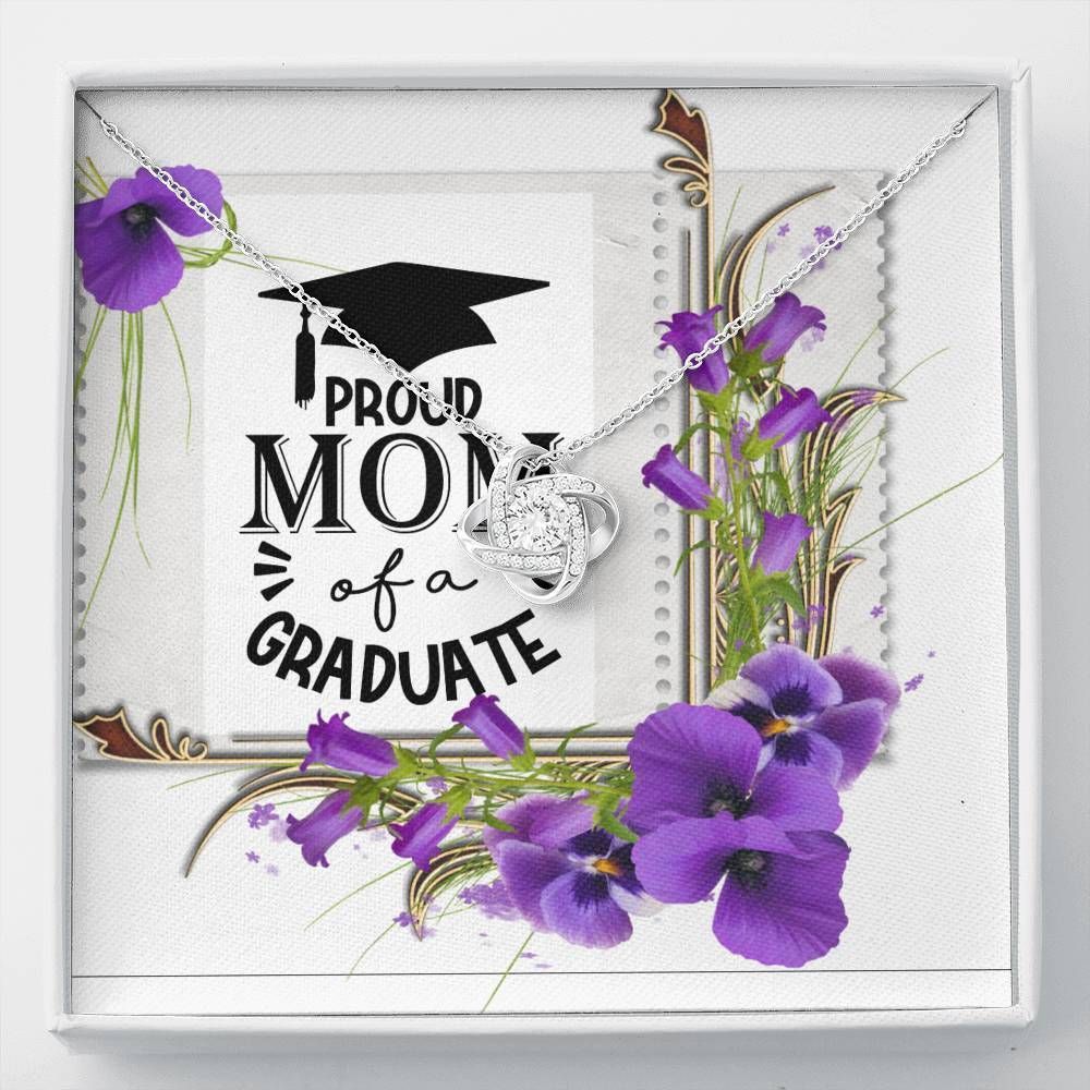 Proud Mom Of A Graduate Giving Mom Love Knot Necklace