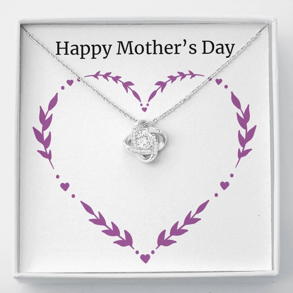 Purple Heart Gift For Mom Love Knot Necklace Happy Mother's Day