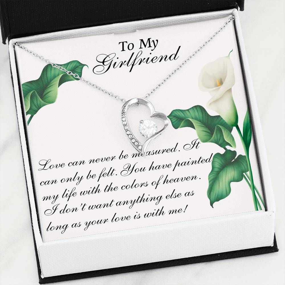 Romantic Gift Card For Girlfriend I Love You Forever Love Necklace