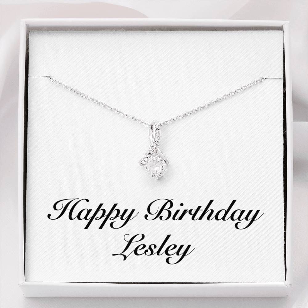 Silver Alluring Beauty Necklace Meaningful Birthday Present For Women Name Lesley