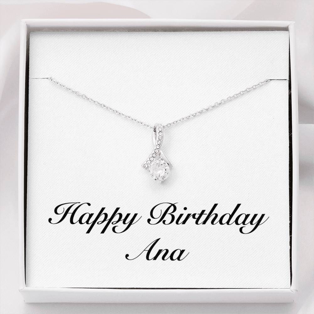 Silver Alluring Beauty Necklace Personalized Birthday Gift For Women Name Ana