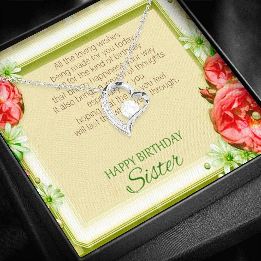 Silver Forever Love Necklace Birthday Giving Sister All The Loving Wishes Being Made For You