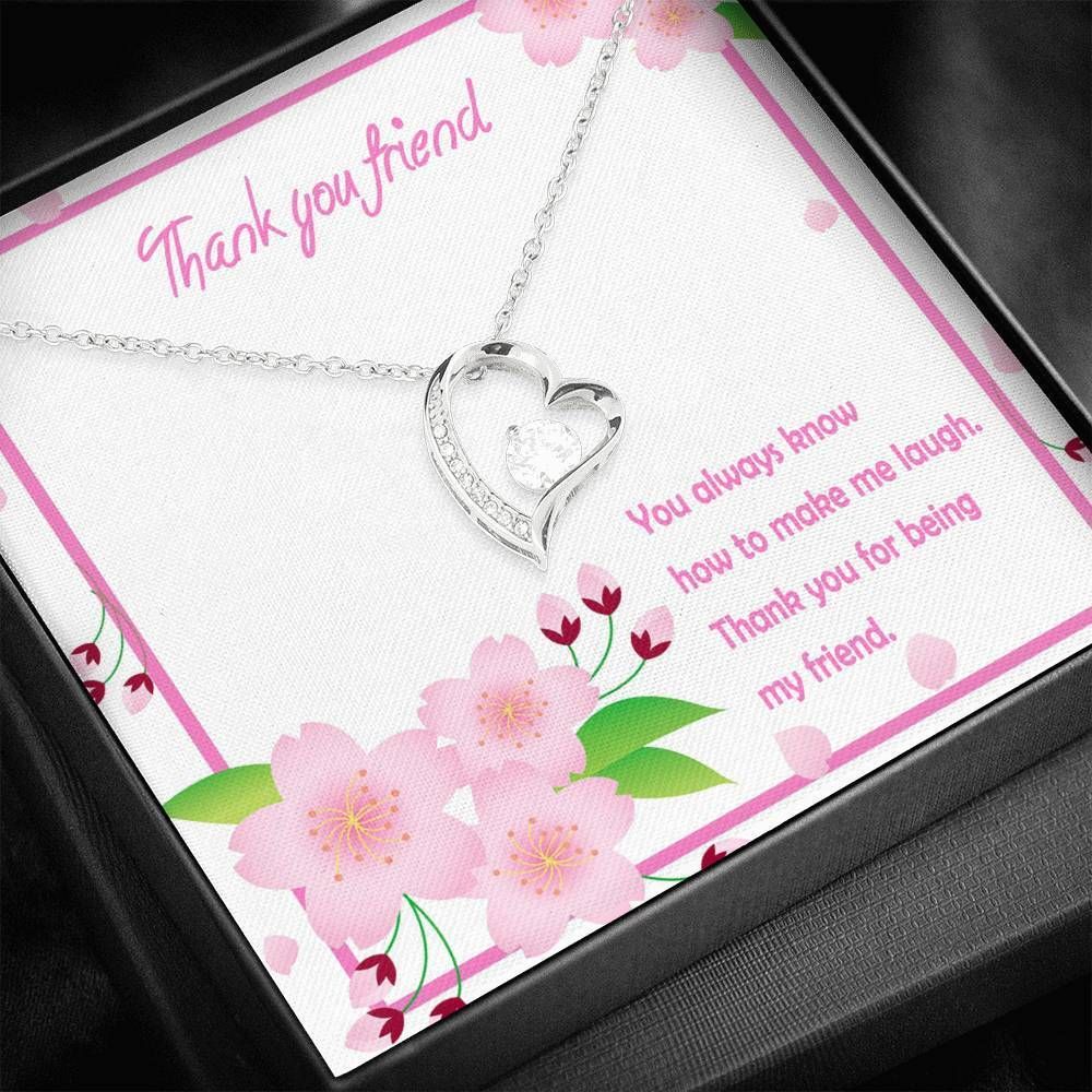Silver Forever Love Necklace Gift For Friend Thanks For Being My Friend