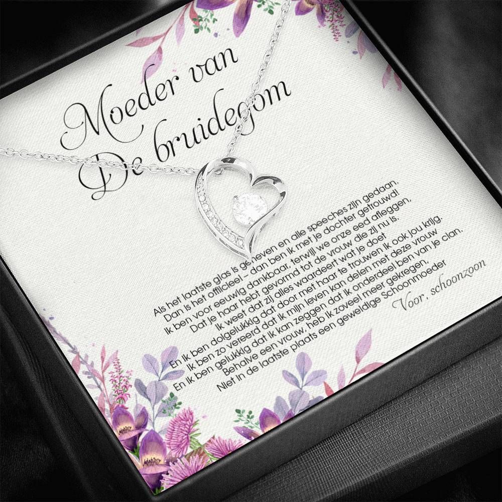 Silver Forever Love Necklace Gift For Moeder Van De Bruidegom Voor Schoonzoom