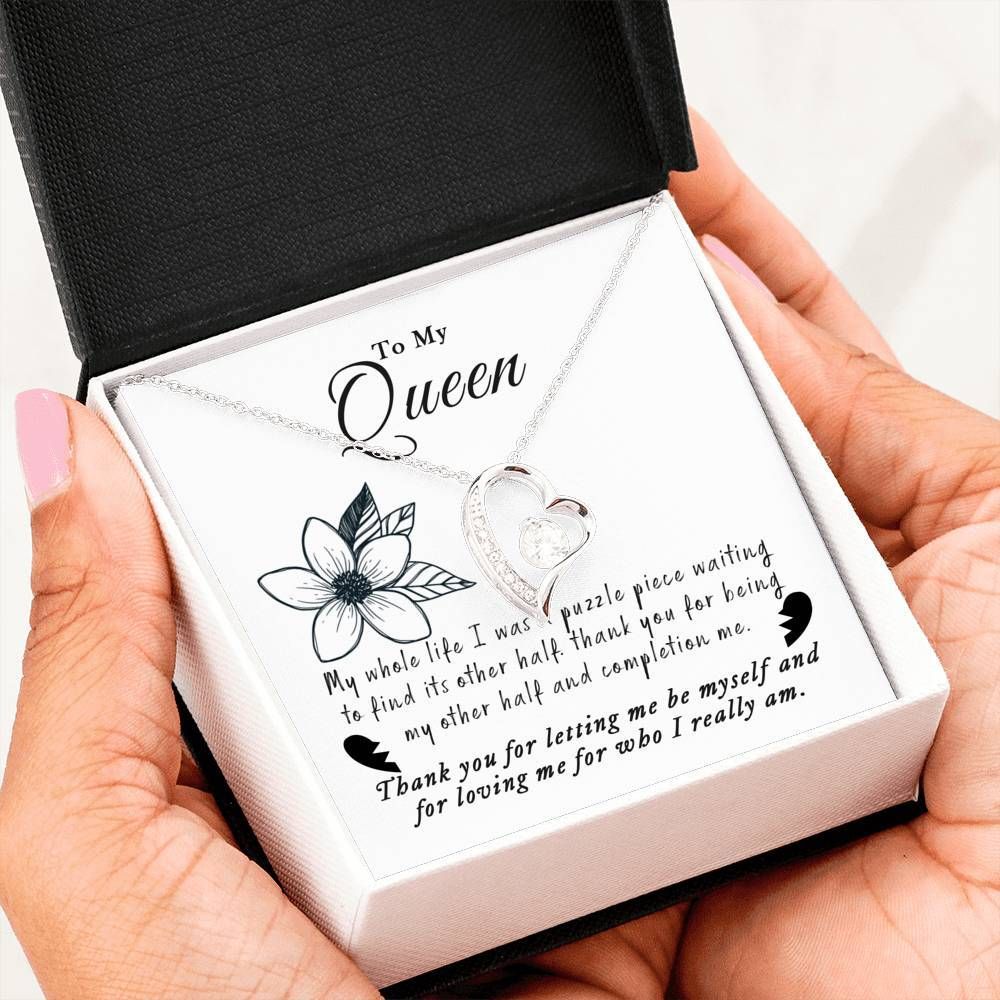 Silver Forever Love Necklace Gift For Queen Thanks For Letting Me By My Self