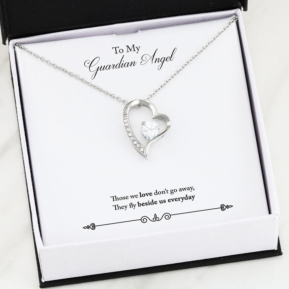 Silver Forever Love Necklace Giving Guardian Angel They Fly Beside Us Everyday