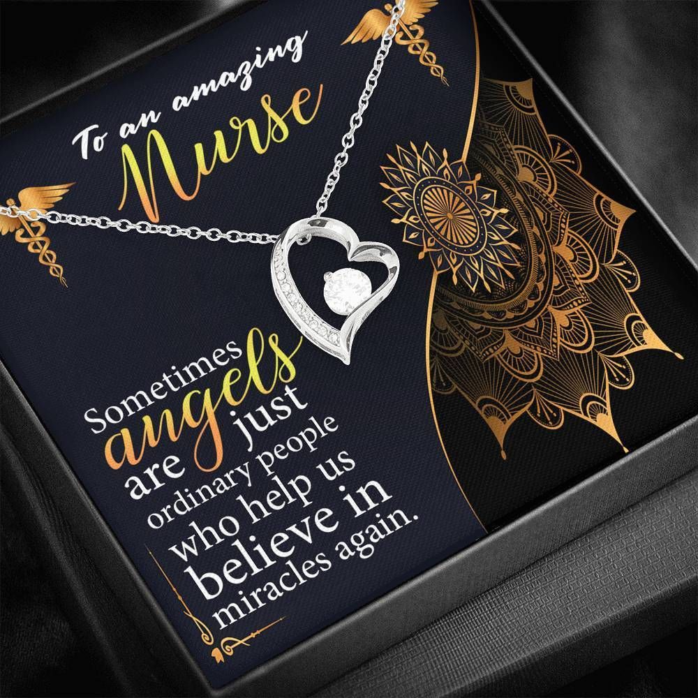 Silver Forever Love Necklace Giving Nurse Angles Helps Us Believe In Miracles Again