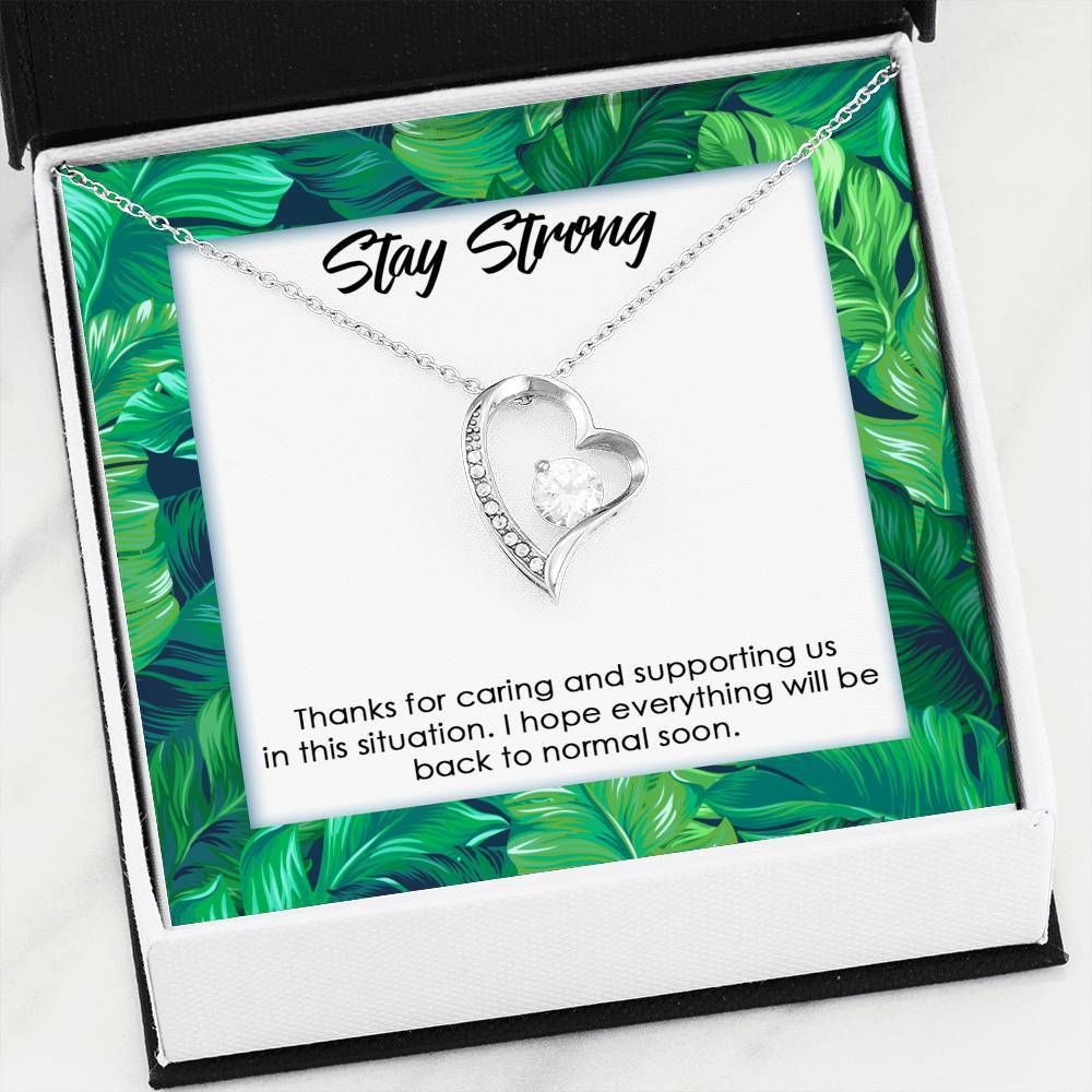 Silver Forever Love Necklace Stay Strong Gift For Daughter
