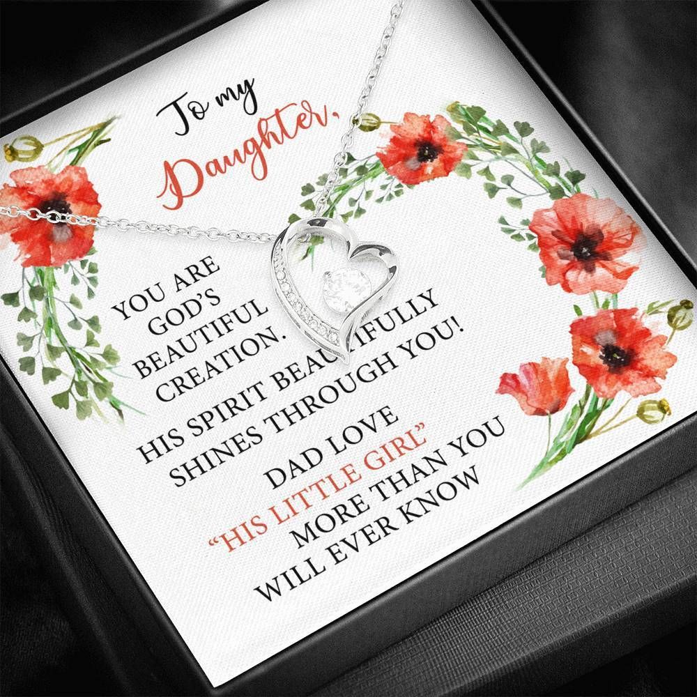 Silver Forever Love Necklace You're God's Beautiful Creation Giving Daughter