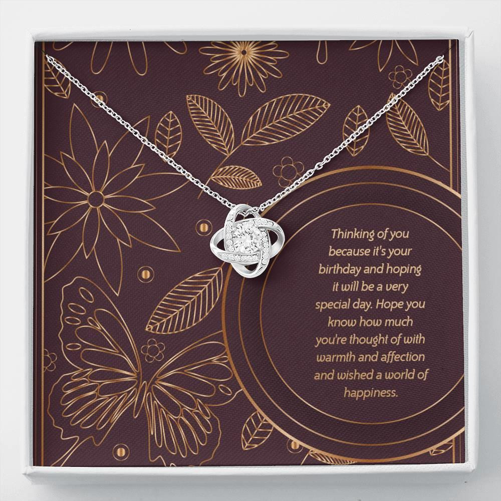 Sketch Gift For Mom Wishing You A World Of Happiness Mom Love Knot Necklace