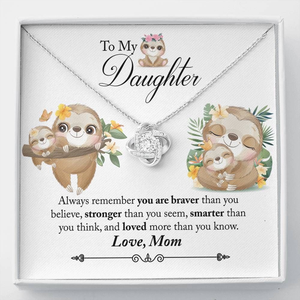Sloth Always Remember Love Knot Necklace Gift For Daughter