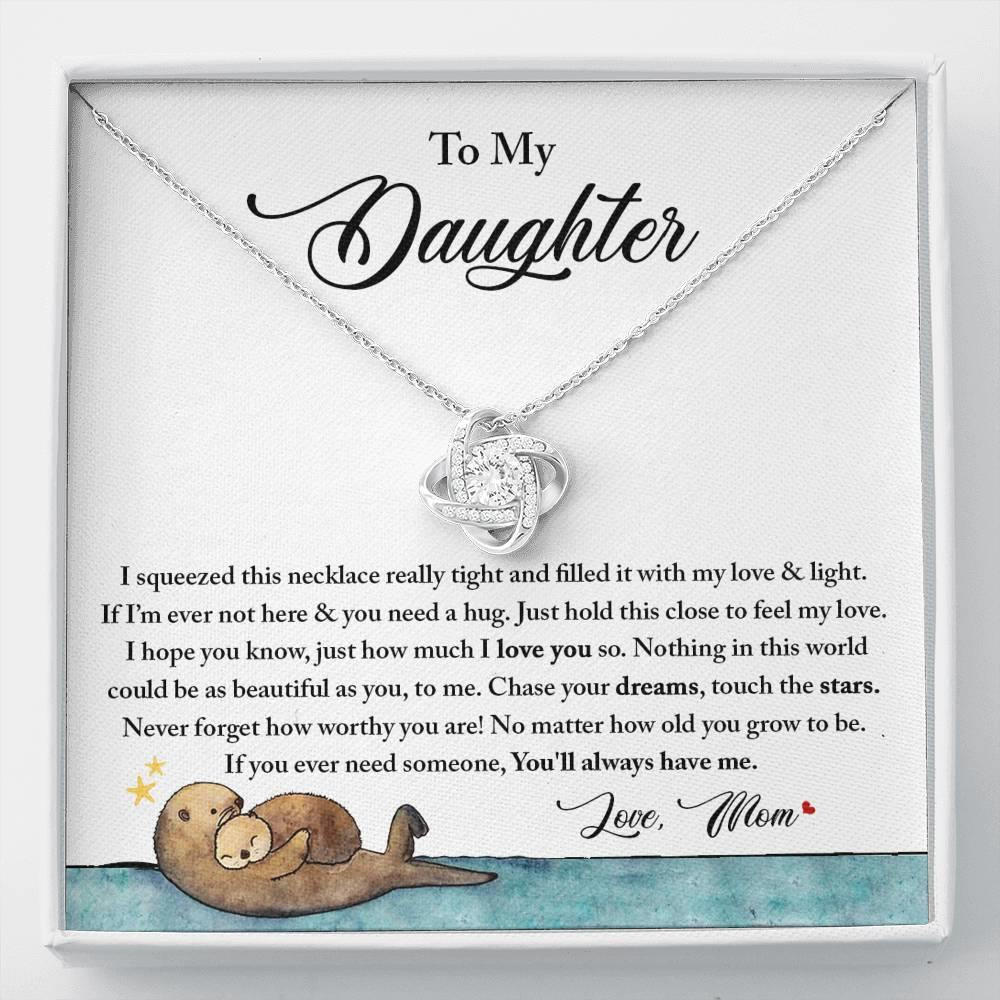 Sloth Mom Gift For Daughter I Will Always Be With You Love Knot Necklace