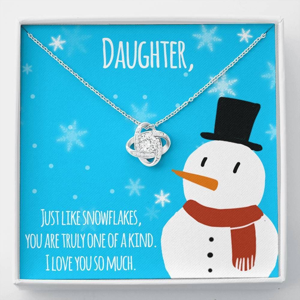 Snowman You're Truly One Of A Kind Love Knot Necklace To Daughter
