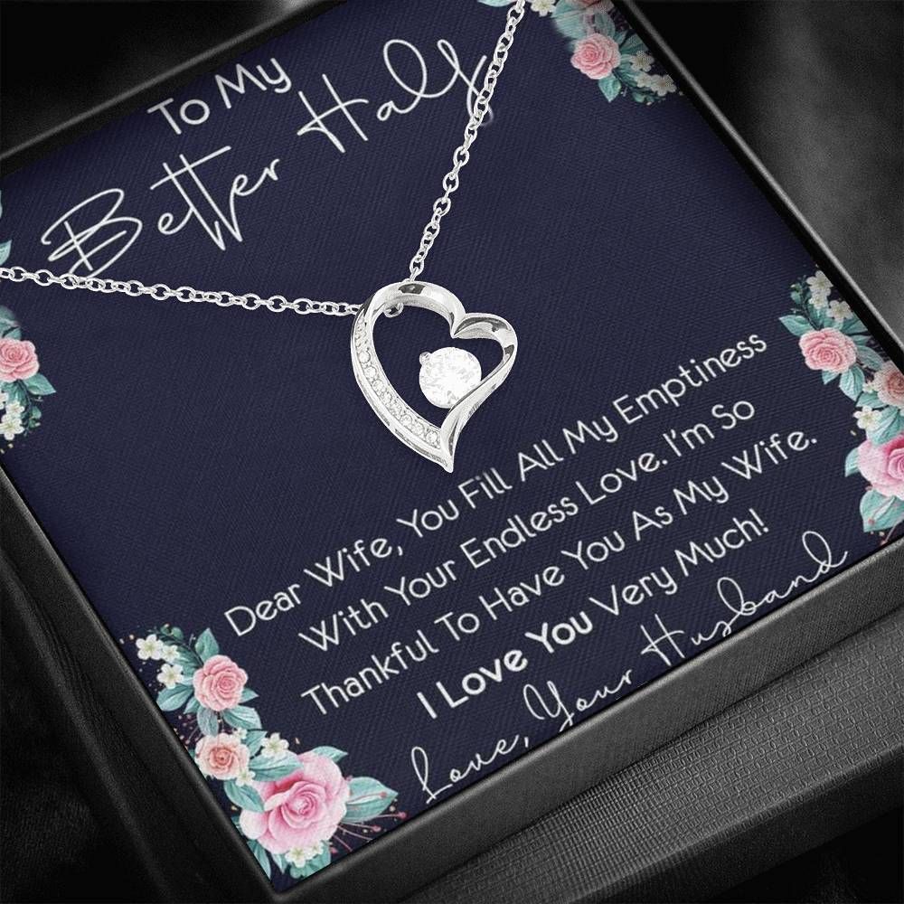 So Thankful To Have You Forever Love Necklace With Message Card Gift For Wife