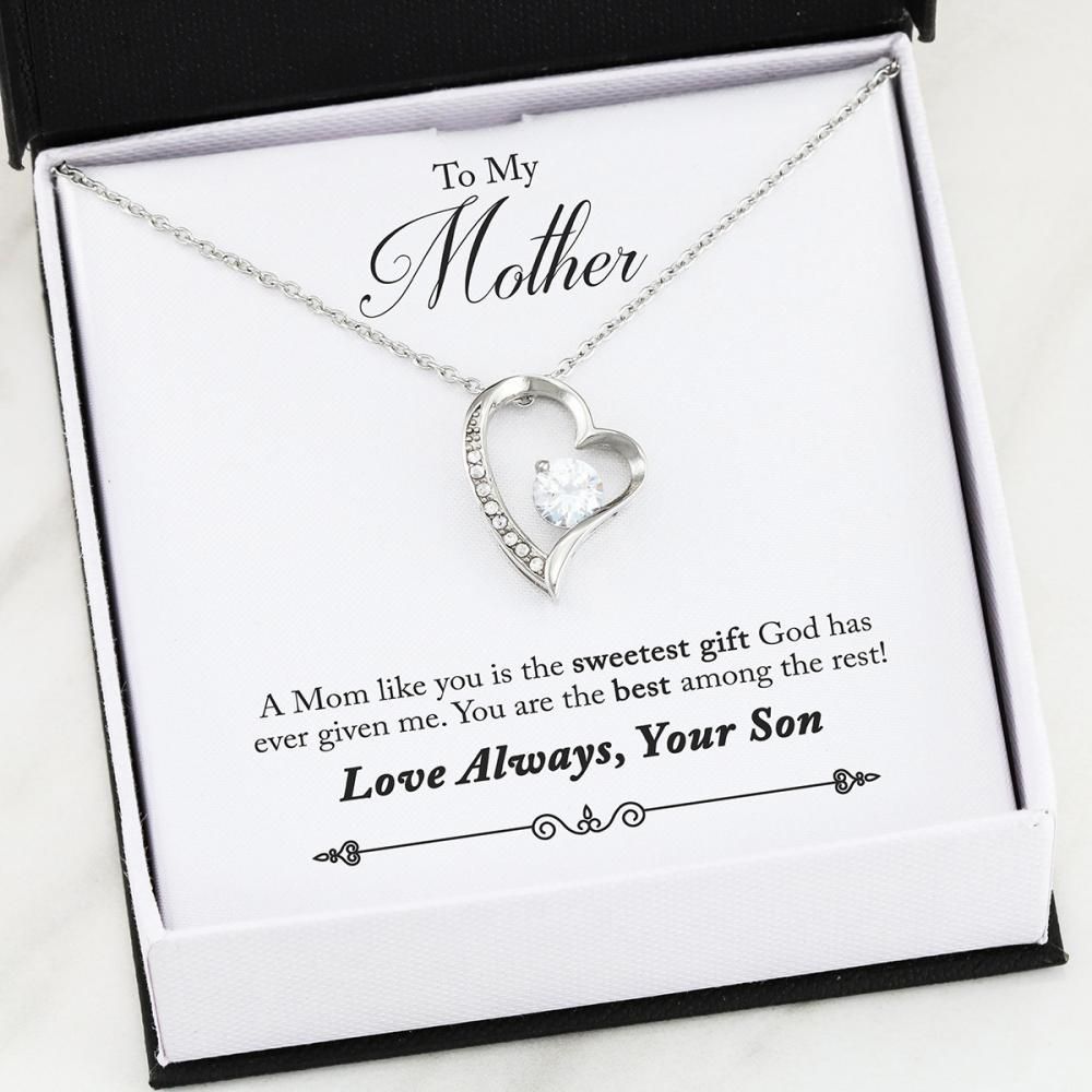 Son Gift For Mother Silver Forever Love Necklace Love Always