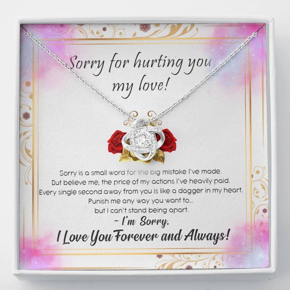 Sorry For Hurting You Rose Love Knot Necklace Gift For Sweetheart