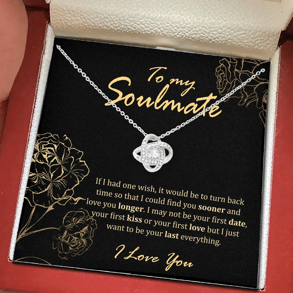 Soulmate Gift For Her If I Had One Wish It Would Be To Turn Back Time Love Knot Necklace