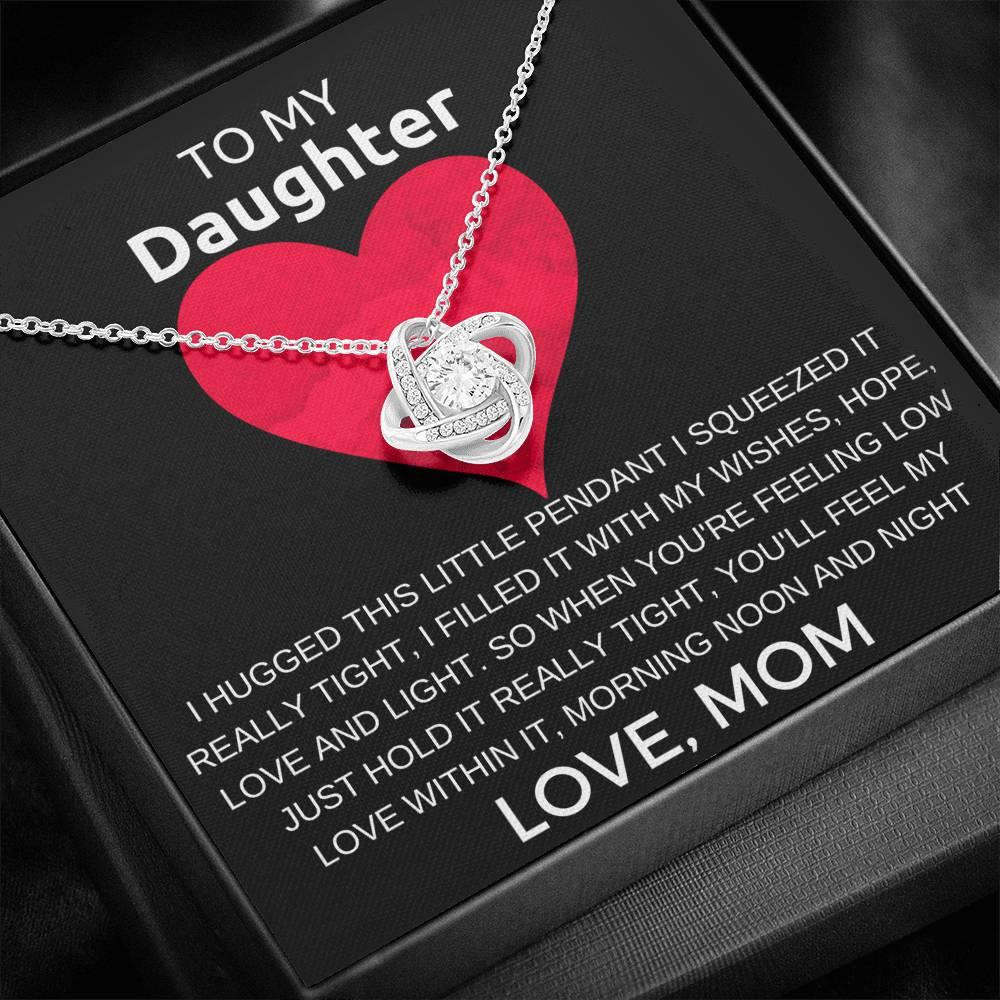 Special Gift For Daughter I Filled It With My Hope Love And Light Love Knot Necklace