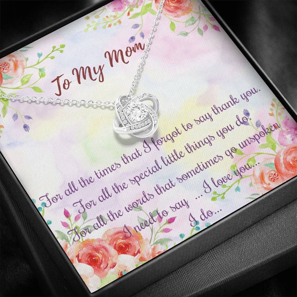 Spring Season Background Gift For Mom Love Knot Necklace Thank You