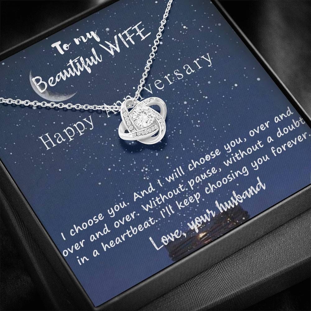 Starry Night I Choose You Love Knot Necklace For Wife