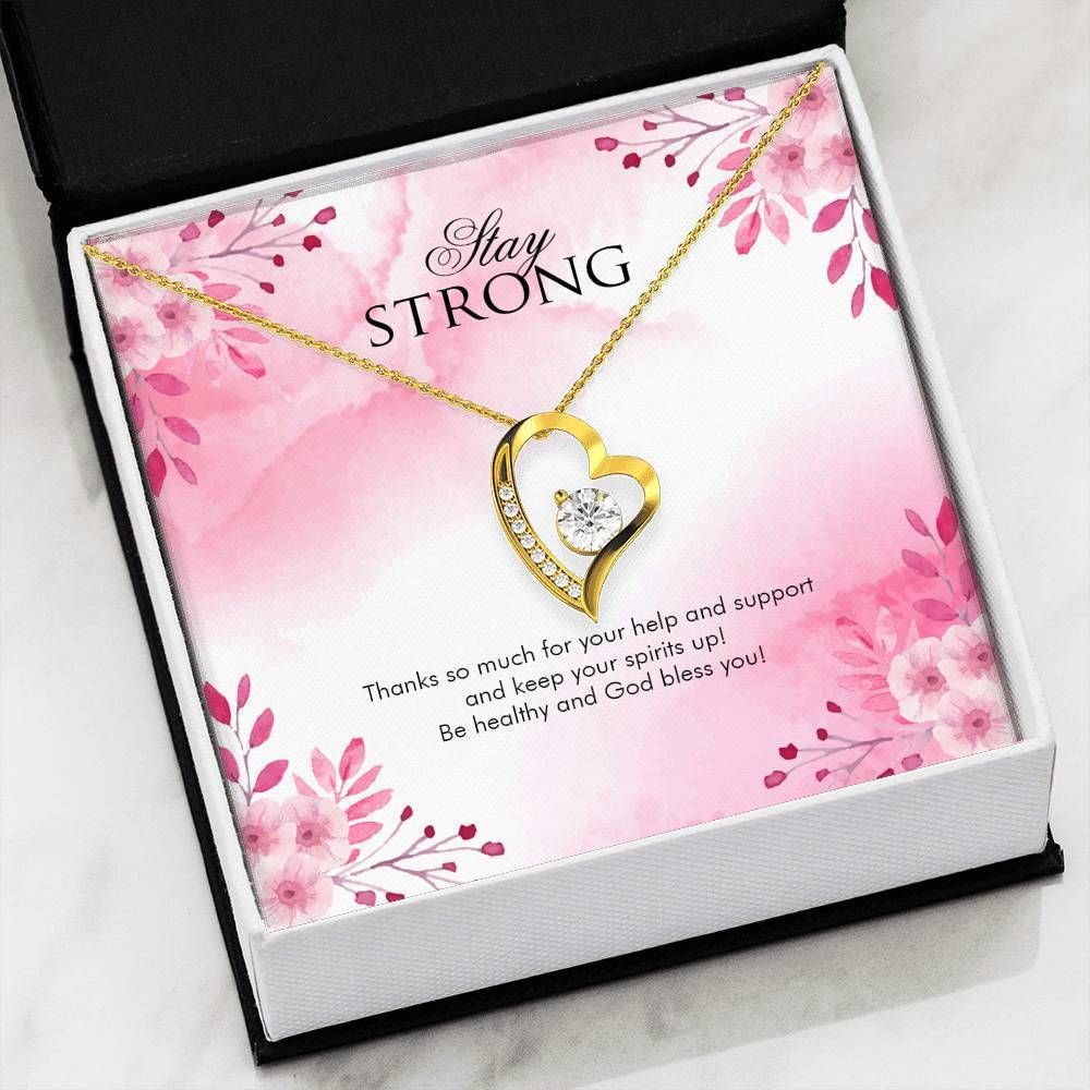 Stay Strong Silver Forever Love Necklace Giving Mom