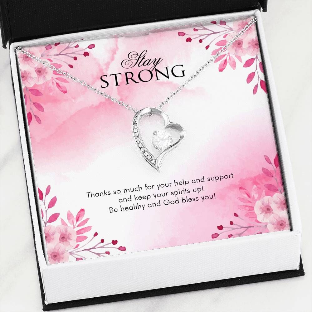 Stay Strong Silver Forever Love Necklace Giving Mom