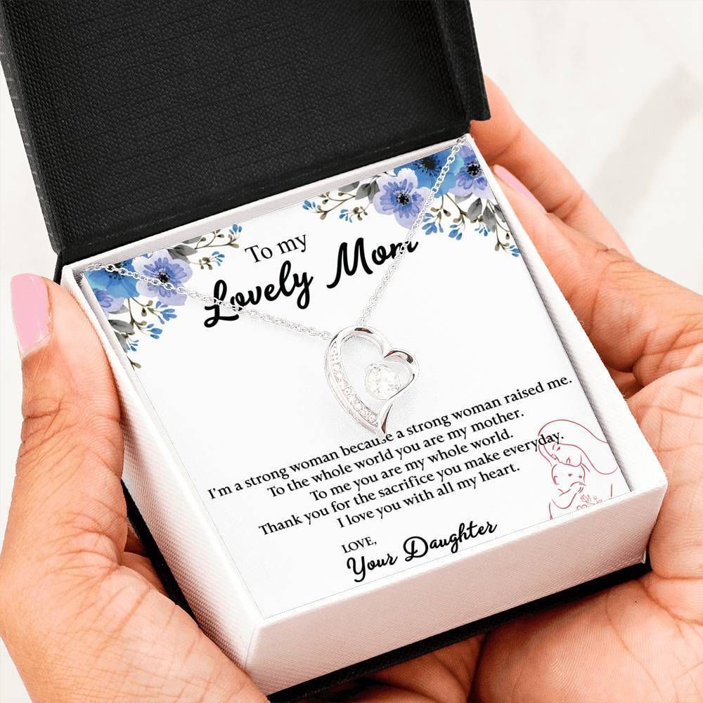 Thank For Your Sacrifices 14K White Gold Forever Love Necklace Gift For Mom Mama