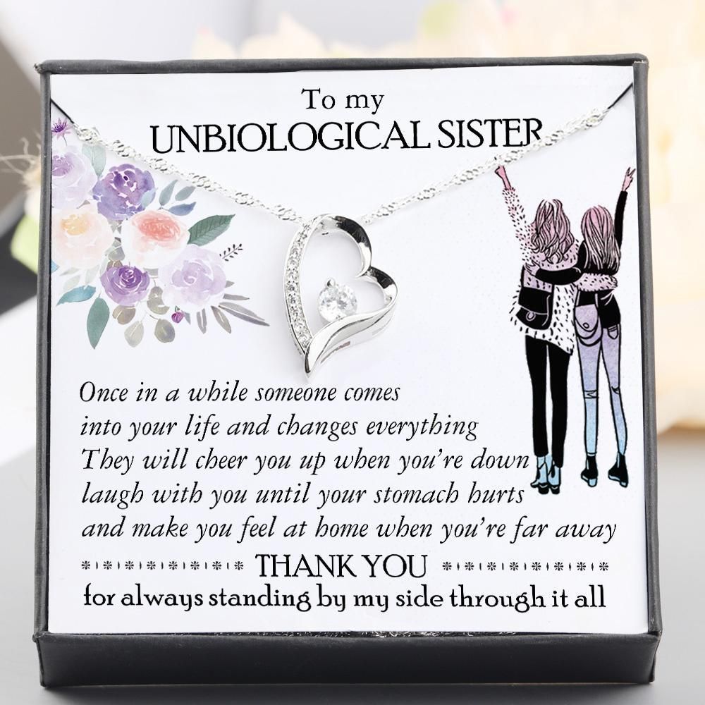 Thank You For Always Standing By My Side Forever Love Necklace Gift For Unbiological Sister