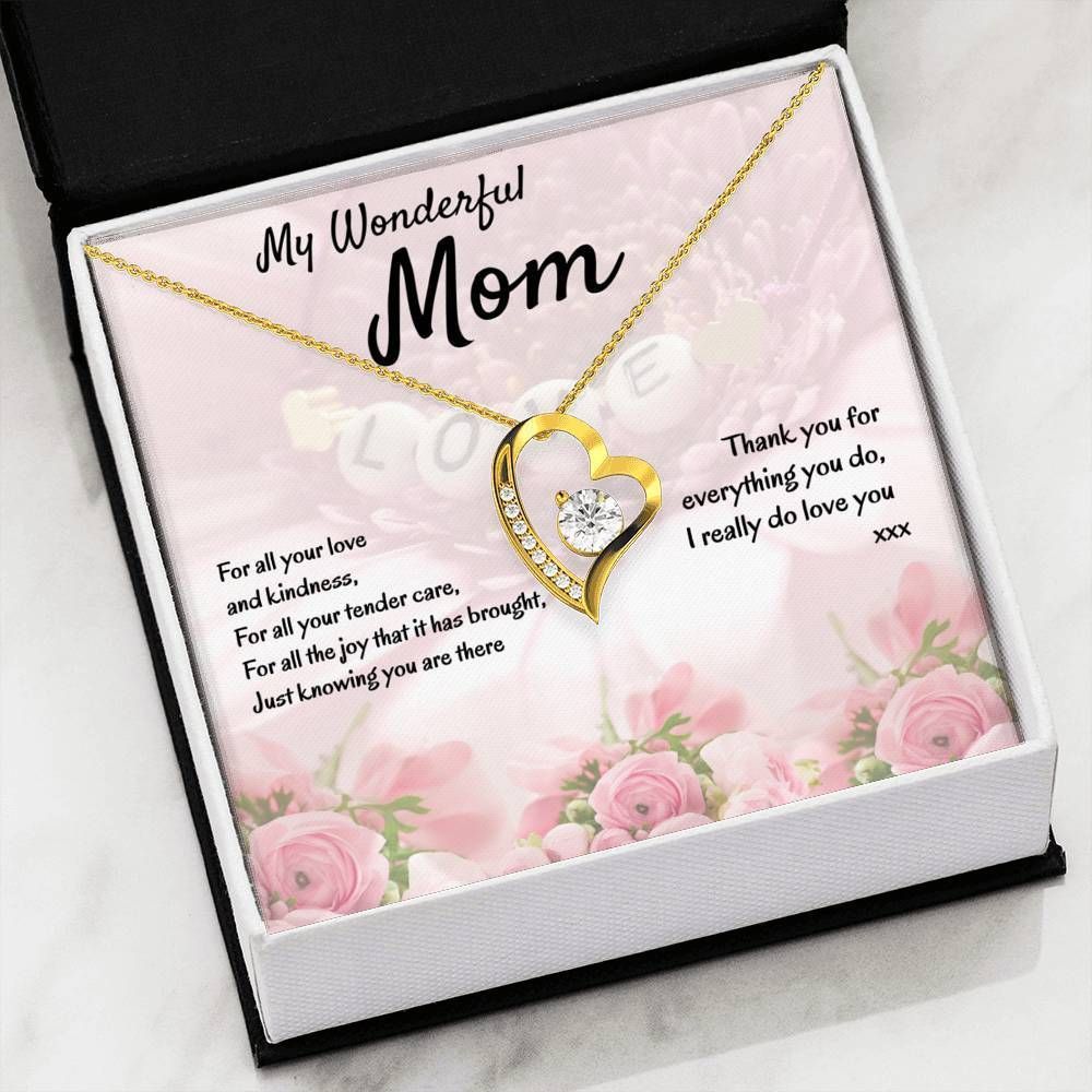 Thank You For Anything You Do Silver Forever Love Necklace Gift For Mom