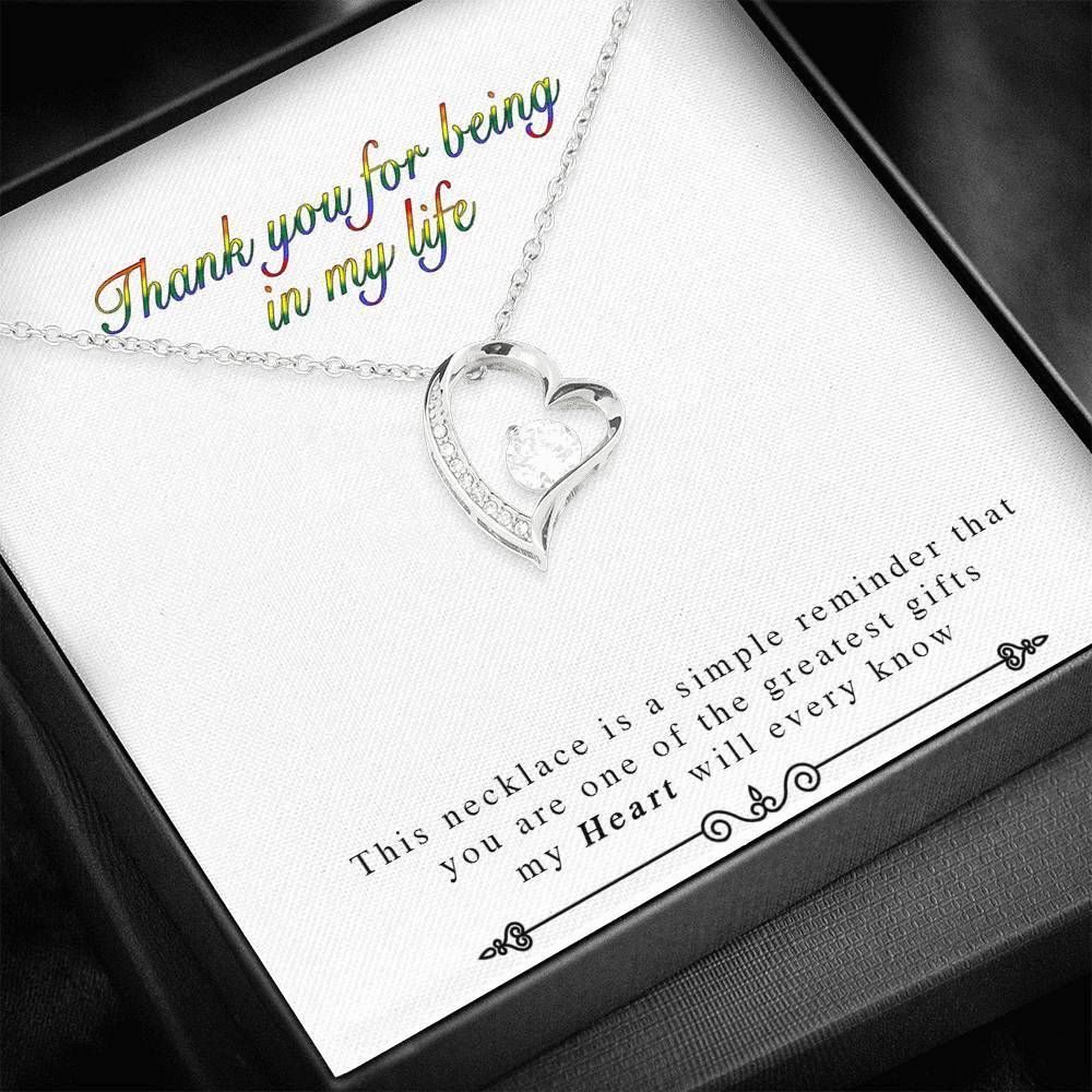 Thank You For Being In My Life Gift For Wife 14K White Gold Forever Love Necklace