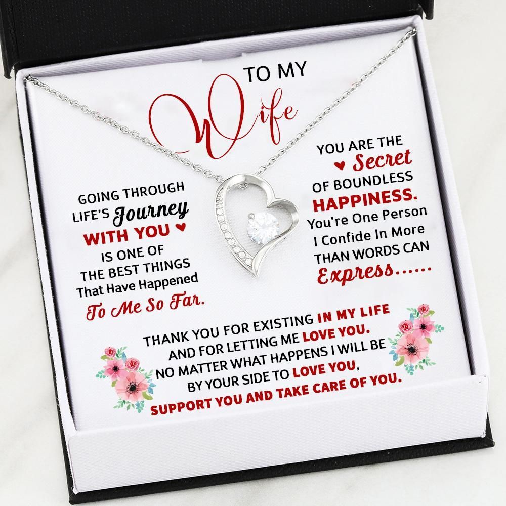 Thank You For Existing In My Life Gift For Wife Forever Love Necklace