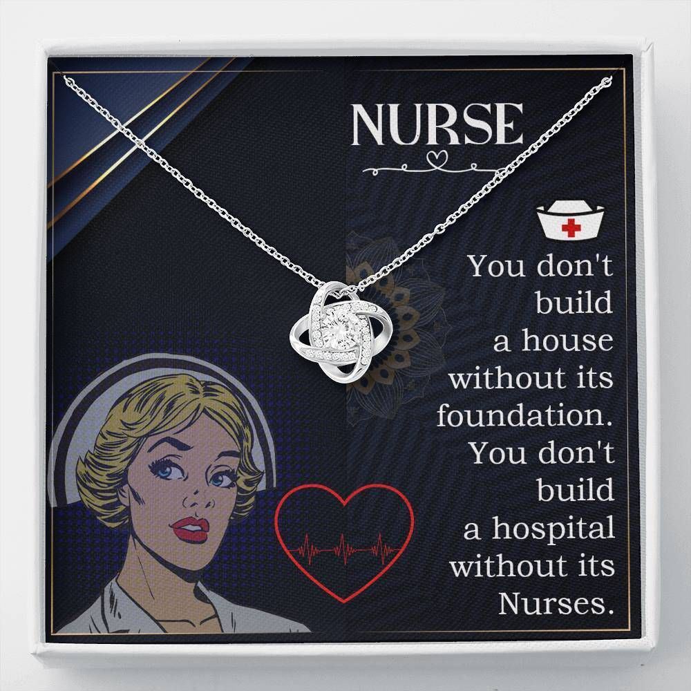 Thankful Message Card Love Knot Necklace Gift For Nurse
