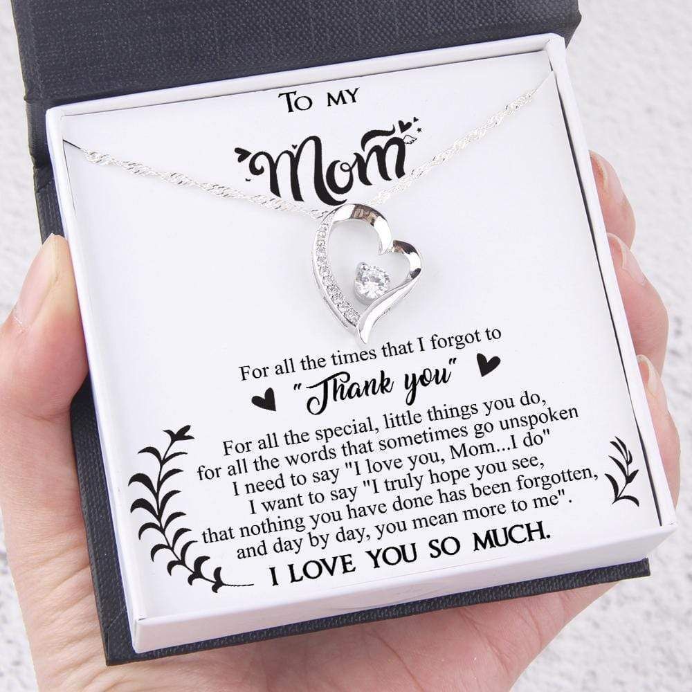 Thanks For All The Special You Do Giving Mom Silver Forever Love Necklace