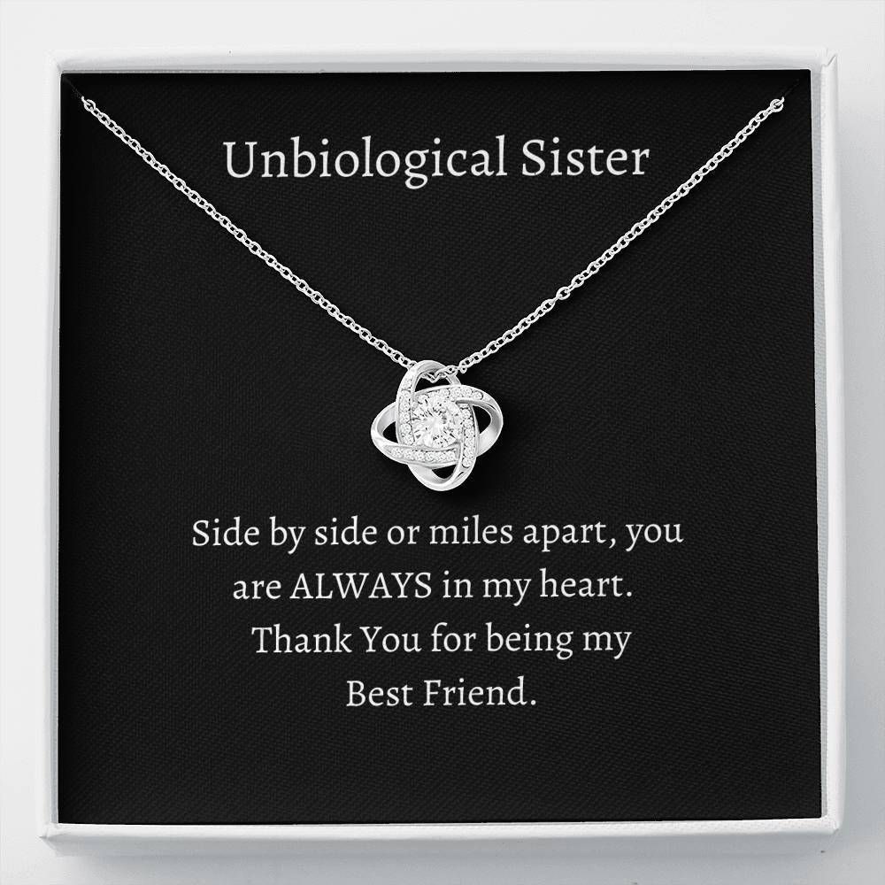 Thanks For Being My Best Friend Giving Unbiological Sister Love Knot Necklace