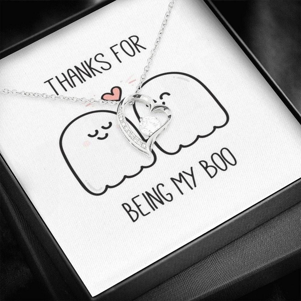 Thanks For Being My Boo Silver Forever Love Necklace Giving Your Love