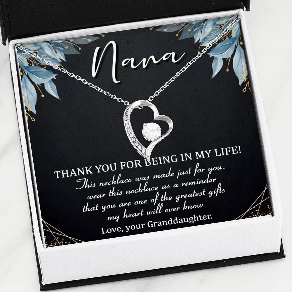 Thanks For Being My Life Forever Love Necklace Granddaughter For Nana