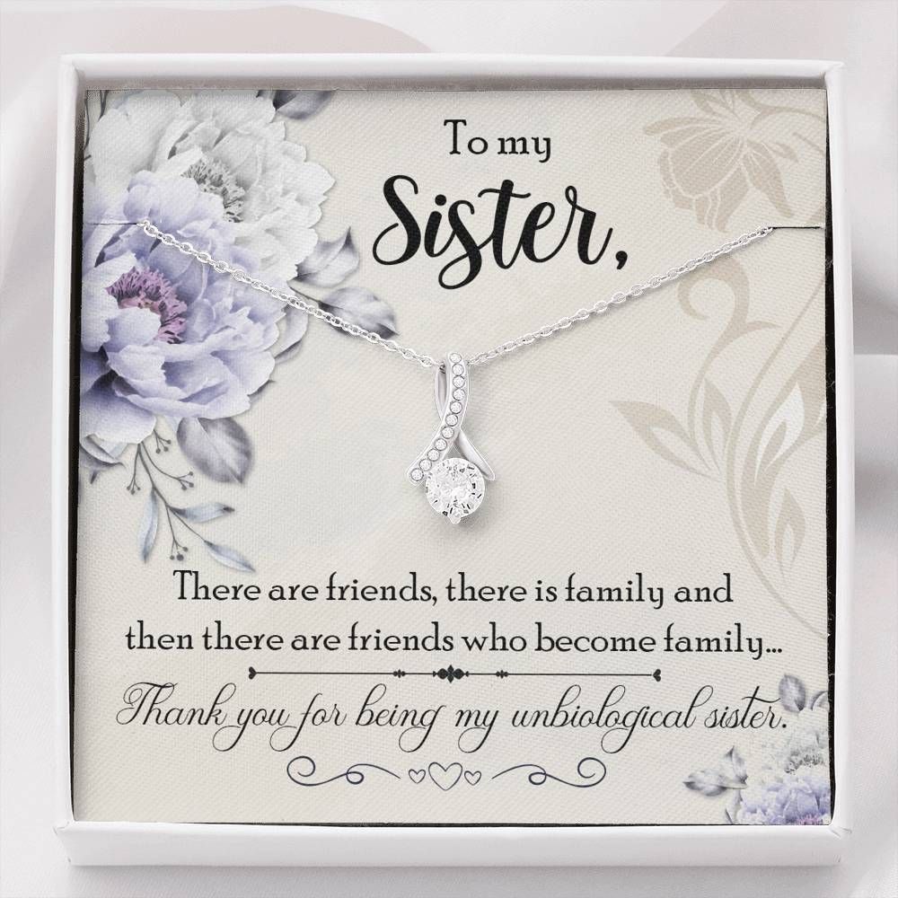 Thanks For Being My Unbiological Sister Alluring Beauty Necklace Gift For Sister